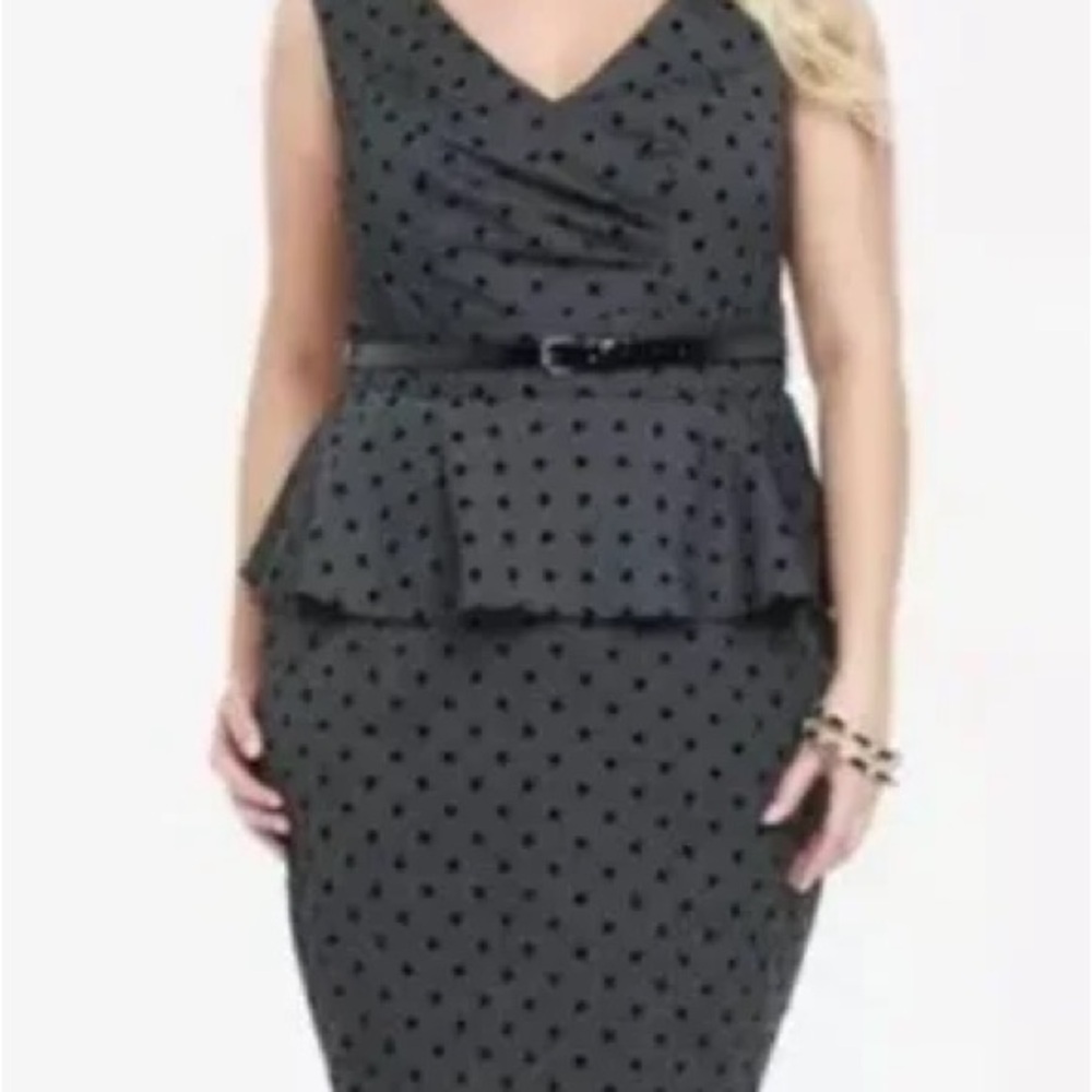 Torrid Elegant peplum  Black Polka Dot Skirt